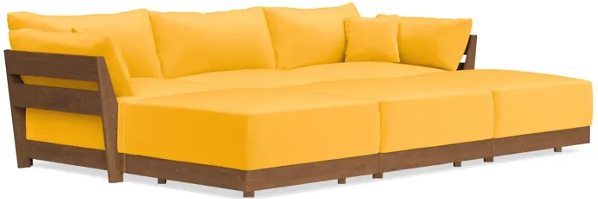 Modular Bondi Espresso 3-Seater Daybed Sofa Sectional in Marigold | Classic Blend