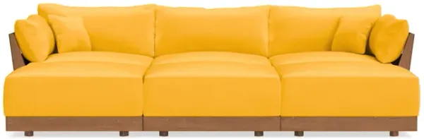 Modular Bondi Espresso 3-Seater Daybed Sofa Sectional in Marigold | Classic Blend