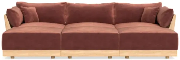 Modular Bondi Latte 3-Seater Daybed Sofa Sectional in Spice | Memory Foam Blend
