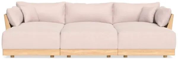 Modular Bondi Latte 3-Seater Daybed Sofa Sectional in Peony | Classic Blend