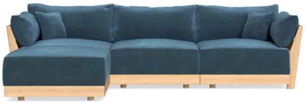 Modular Bondi Latte 3-Seater Sectional in Oxford Blue | Classic Blend