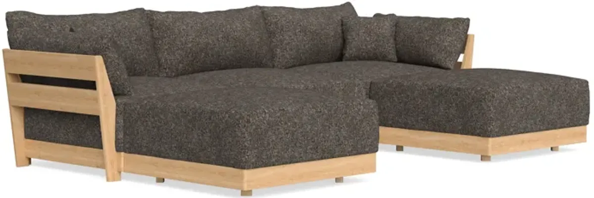 Modular Bondi Latte 3-Seater U-Sectional in Eclipse | Memory Foam Blend