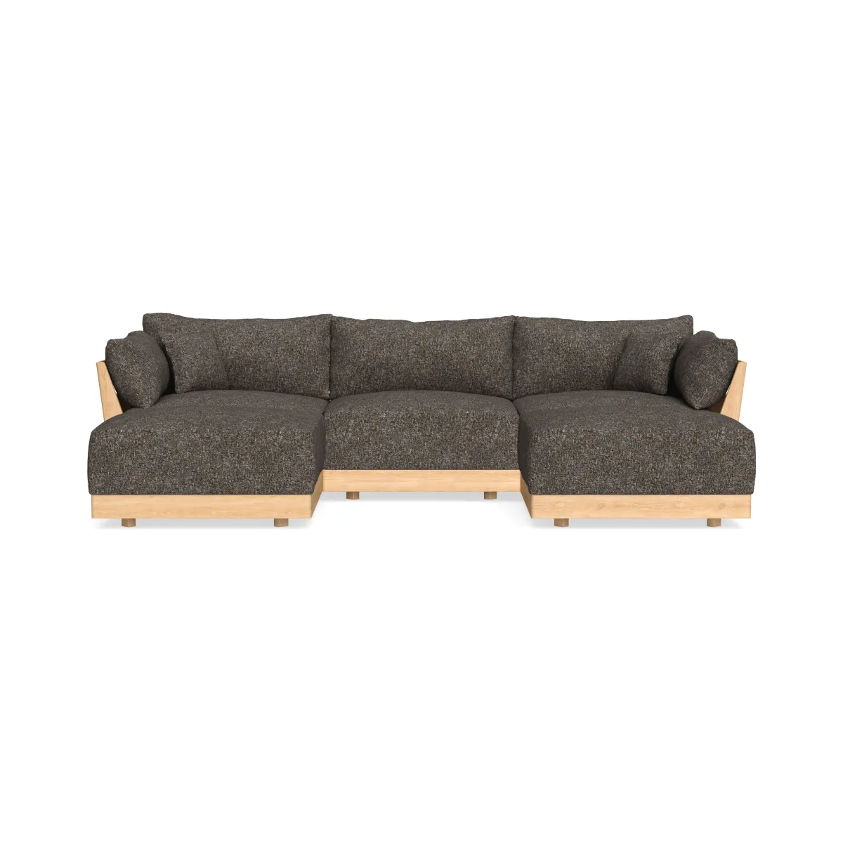Modular Bondi Latte 3-Seater U-Sectional in Eclipse | Memory Foam Blend