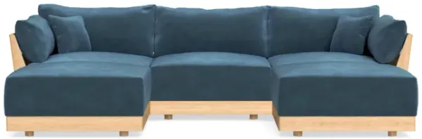 Modular Bondi Latte 3-Seater U-Sectional in Oxford Blue | Classic Blend