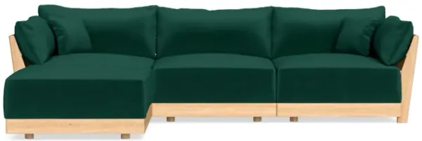 Modular Bondi Latte 3-Seater Sectional in Evergreen | Memory Foam Blend