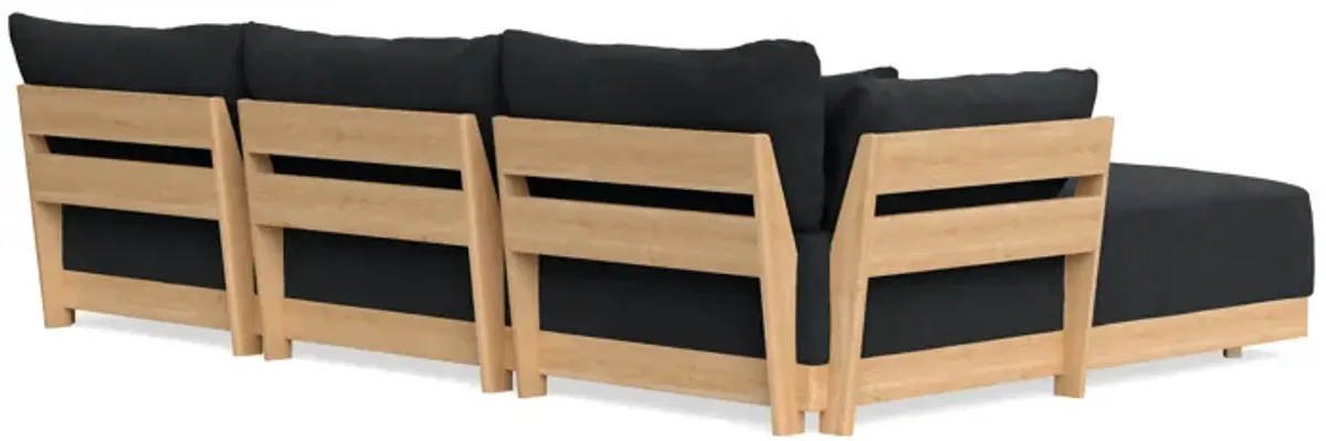 Modular Bondi Latte 3-Seater U-Sectional in Coal | Memory Foam Blend