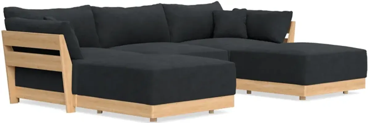 Modular Bondi Latte 3-Seater U-Sectional in Coal | Memory Foam Blend