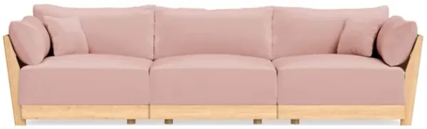 Modular Bondi Latte 3-Seater Sofa in Powder Pink | Memory Foam Blend
