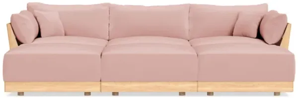 Modular Bondi Latte 3-Seater Daybed Sofa Sectional in Powder Pink | Memory Foam Blend