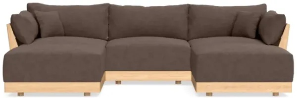 Modular Bondi Latte 3-Seater U-Sectional in Chocolate | Memory Foam Blend