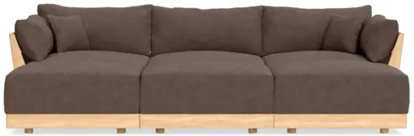 Modular Bondi Latte 3-Seater Daybed Sofa Sectional in Chocolate | Memory Foam Blend