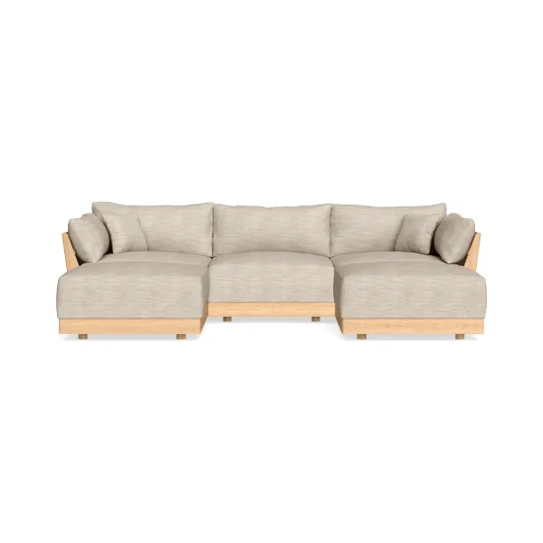 Modular Bondi Latte 3-Seater U-Sectional in Wheat | Memory Foam Blend