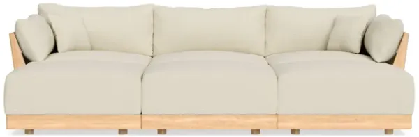 Modular Bondi Latte 3-Seater Daybed Sofa Sectional in Parchment | Memory Foam Blend