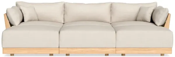Modular Bondi Latte 3-Seater Daybed Sofa Sectional in Seashell | Classic Blend