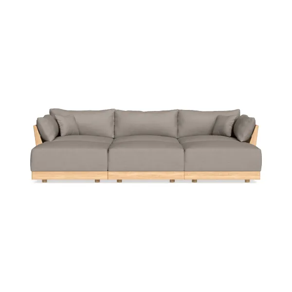 Modular Bondi Latte 3-Seater Daybed Sofa Sectional in Cinder Gray | Classic Blend