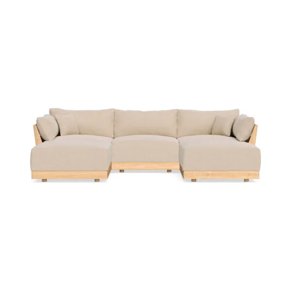 Modular Bondi Latte 3-Seater U-Sectional in Vanilla | Classic Blend
