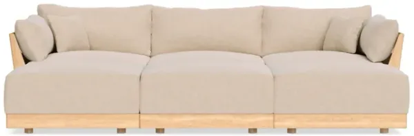 Modular Bondi Latte 3-Seater Daybed Sofa Sectional in Vanilla | Memory Foam Blend