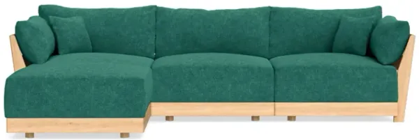 Modular Bondi Latte 3-Seater Sectional in Jade Green | Memory Foam Blend