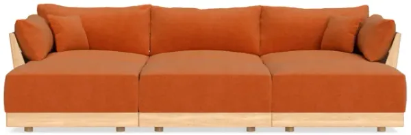 Modular Bondi Latte 3-Seater Daybed Sofa Sectional in Terracotta | Memory Foam Blend