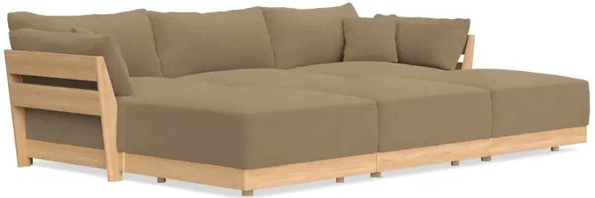 Modular Bondi Latte 3-Seater Daybed Sofa Sectional in Macchiato | Memory Foam Blend