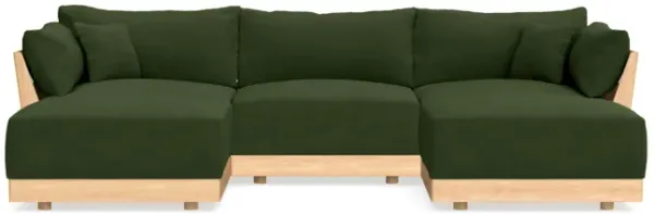 Modular Bondi Latte 3-Seater U-Sectional in Tuscan Green | Memory Foam Blend