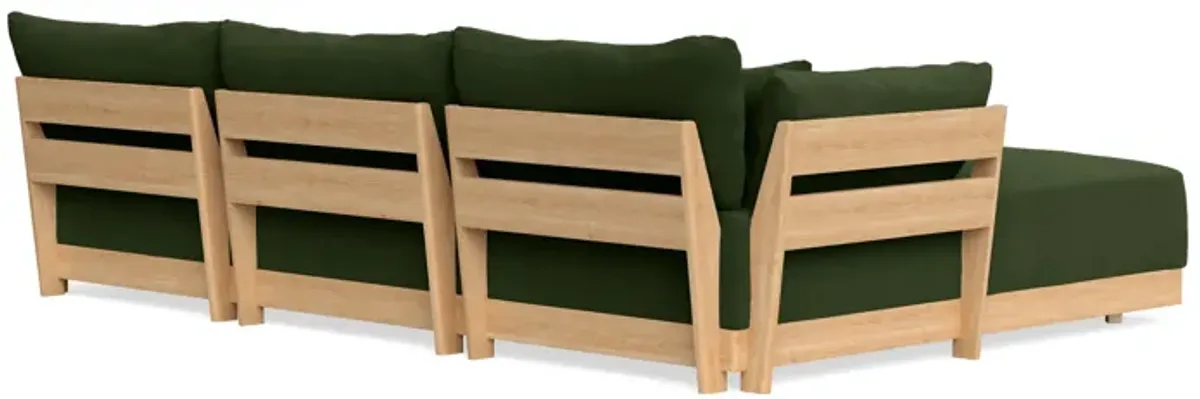 Modular Bondi Latte 3-Seater Sectional in Tuscan Green | Memory Foam Blend