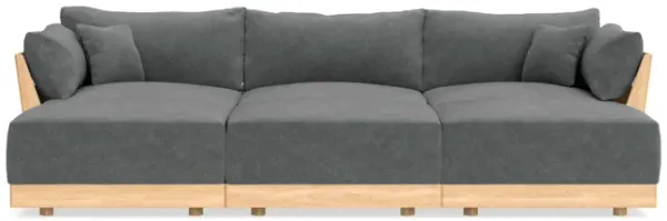 Modular Bondi Latte 3-Seater Daybed Sofa Sectional in Chimney Gray | Memory Foam Blend