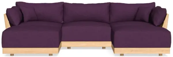 Modular Bondi Latte 3-Seater U-Sectional in Aubergine | Memory Foam Blend