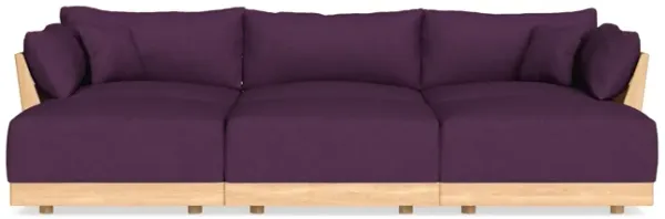 Modular Bondi Latte 3-Seater Daybed Sofa Sectional in Aubergine | Memory Foam Blend