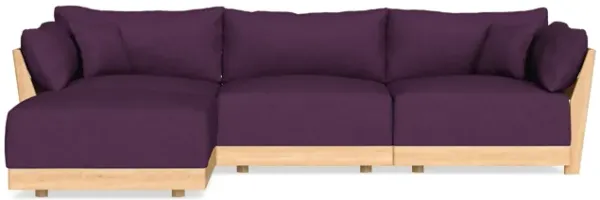 Modular Bondi Latte 3-Seater Sectional in Aubergine | Memory Foam Blend