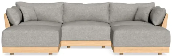 Modular Bondi Latte 3-Seater U-Sectional in Fog | Memory Foam Blend