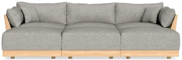 Modular Bondi Latte 3-Seater Daybed Sofa Sectional in Fog | Classic Blend