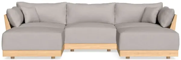 Modular Bondi Latte 3-Seater U-Sectional in Cloud | Memory Foam Blend