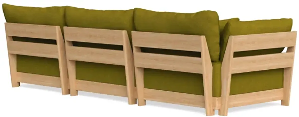 Modular Bondi Latte 3-Seater Sofa in Olive Green | Memory Foam Blend