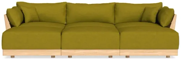 Modular Bondi Latte 3-Seater Daybed Sofa Sectional in Olive Green | Memory Foam Blend