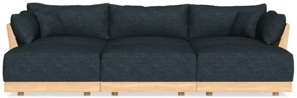 Modular Bondi Latte 3-Seater Daybed Sofa Sectional in Baltic Blue | Classic Blend