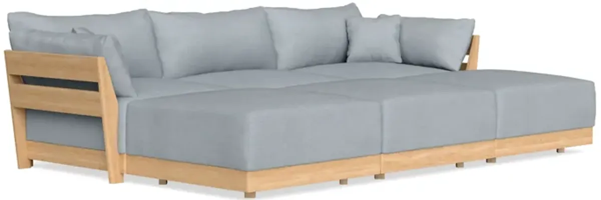 Modular Bondi Latte 3-Seater Daybed Sofa Sectional in Ash | Classic Blend