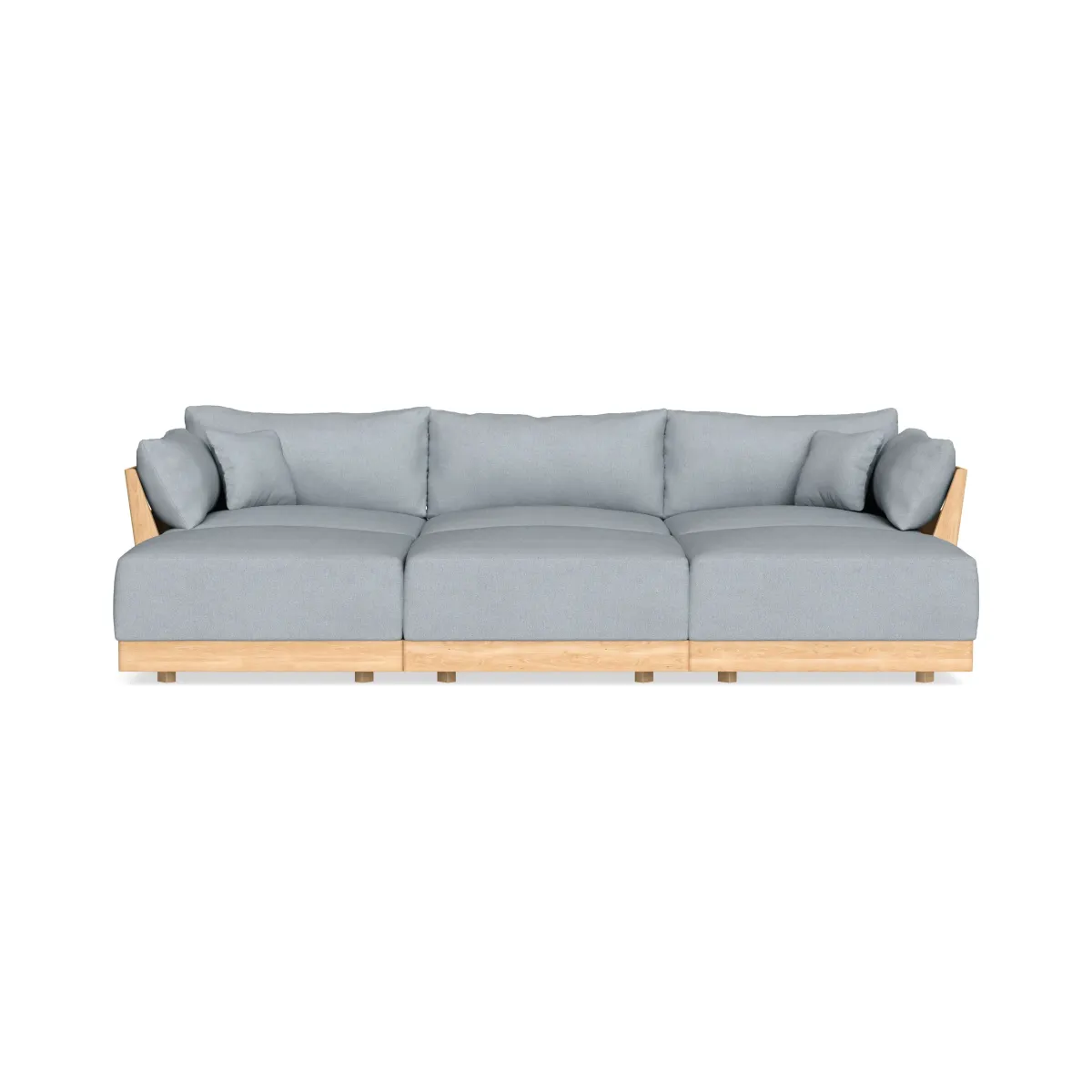 Modular Bondi Latte 3-Seater Daybed Sofa Sectional in Ash | Classic Blend