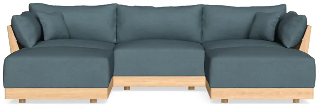 Modular Bondi Latte 3-Seater U-Sectional in Slate Blue | Memory Foam Blend