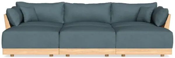 Modular Bondi Latte 3-Seater Daybed Sofa Sectional in Slate Blue | Memory Foam Blend