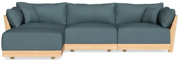 Modular Bondi Latte 3-Seater Sectional in Slate Blue | Memory Foam Blend