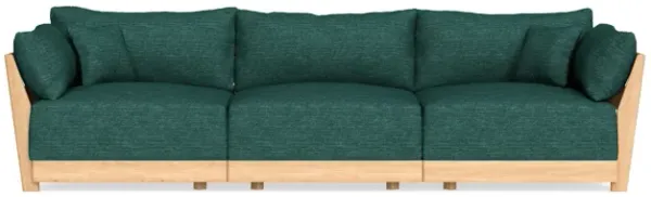 Modular Bondi Latte 3-Seater Sofa in Forest Green | Memory Foam Blend