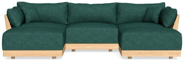 Modular Bondi Latte 3-Seater U-Sectional in Forest Green | Classic Blend