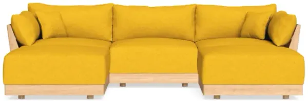 Modular Bondi Latte 3-Seater U-Sectional in Sunflower | Memory Foam Blend