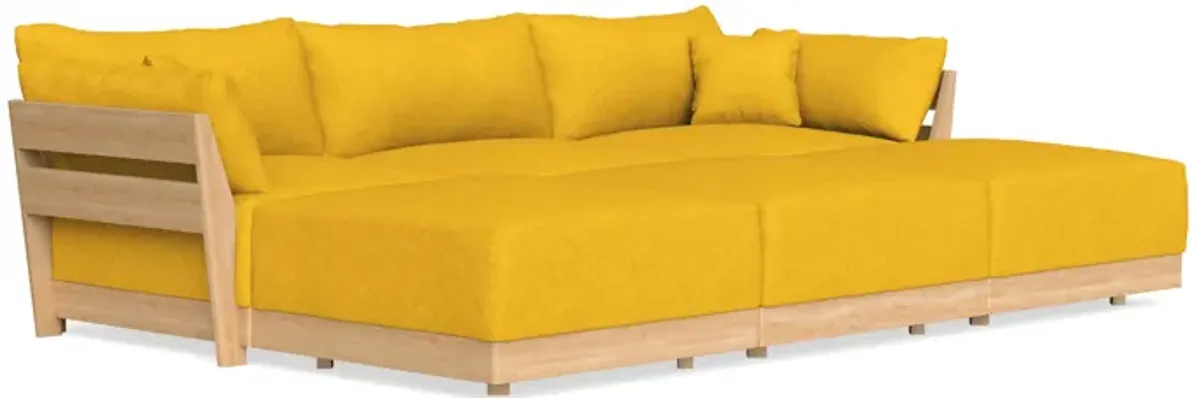 Modular Bondi Latte 3-Seater Daybed Sofa Sectional in Sunflower | Classic Blend