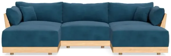 Modular Bondi Latte 3-Seater U-Sectional in Commodore Blue | Memory Foam Blend