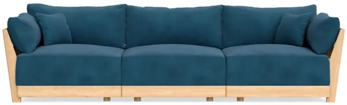 Modular Bondi Latte 3-Seater Sofa in Commodore Blue | Classic Blend