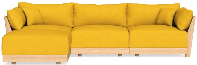 Modular Bondi Latte 3-Seater Sectional in Sunflower | Memory Foam Blend