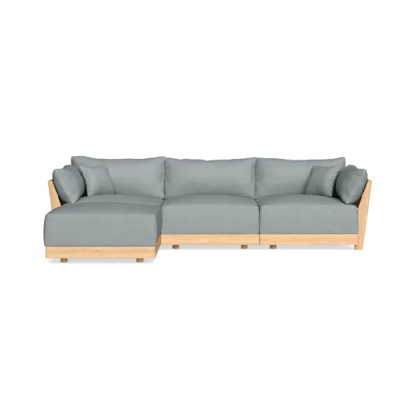 Modular Bondi Latte 3-Seater Sectional in Light Steel | Memory Foam Blend