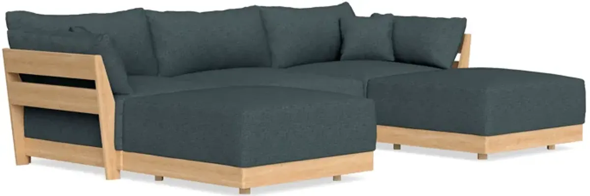 Modular Bondi Latte 3-Seater U-Sectional in Ocean Gray | Classic Blend